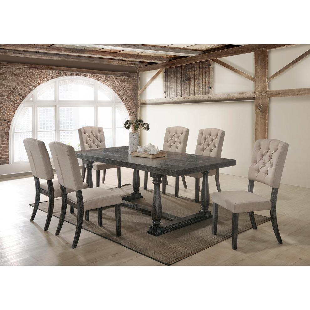Katrina Weathered Gray Rectangular Dining Table. Picture 4