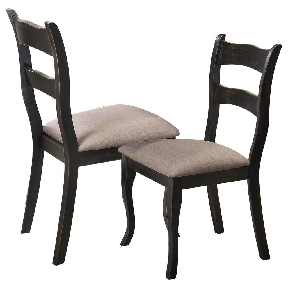 Alice Transitional Dining Side Chair, Black. Picture 1