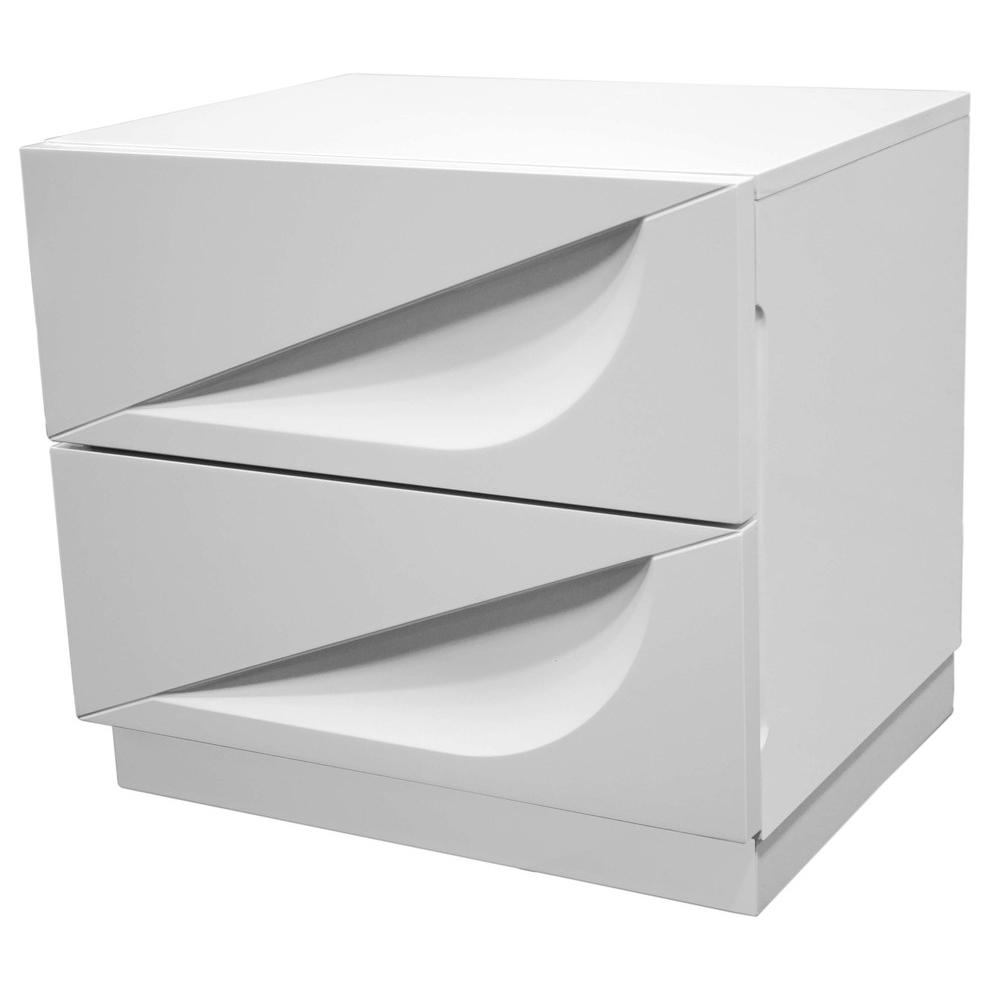 Best Master Madrid 2-Drawer Poplar Wood Nightstand in Off White. The main picture.