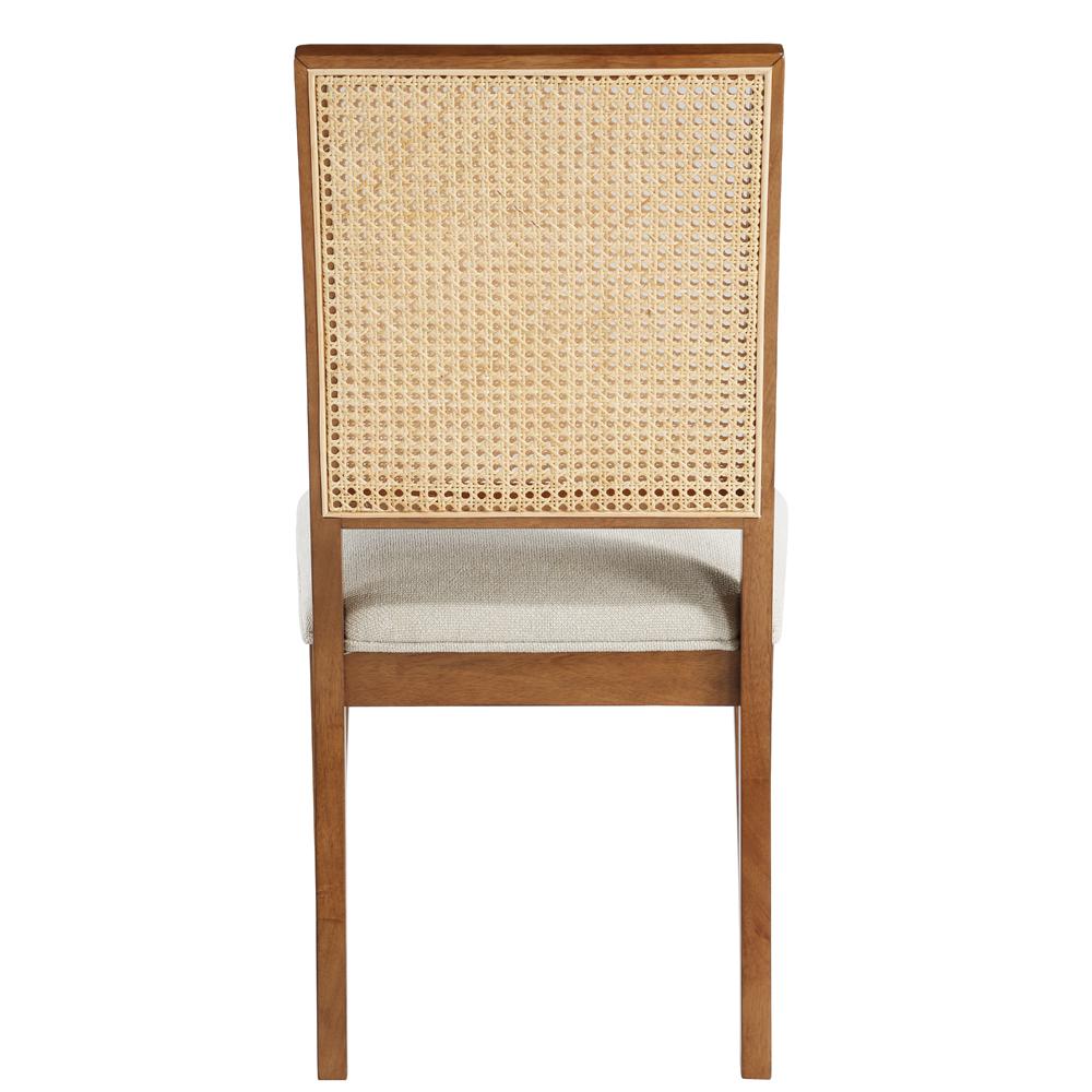 Kassy Cream with Walnut Rattan Dining Chair, Set of 2. Picture 3