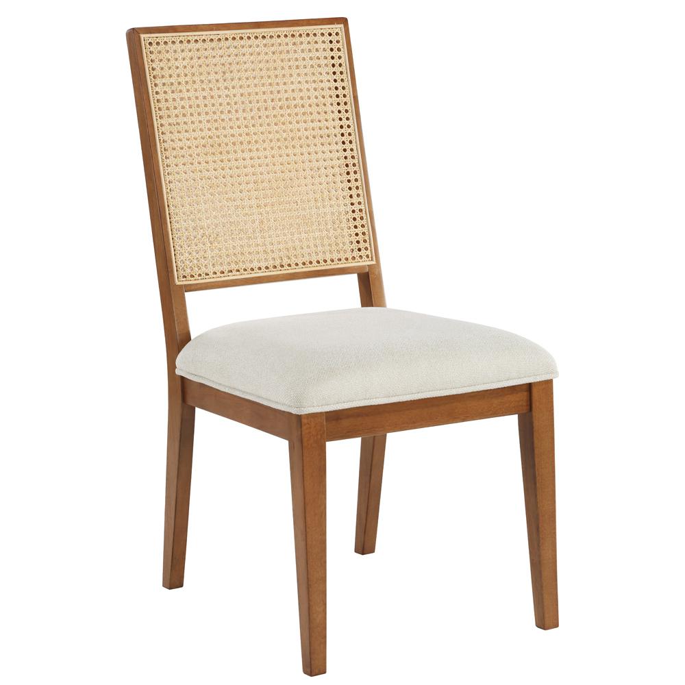 Kassy Cream with Walnut Rattan Dining Chair, Set of 2. Picture 6