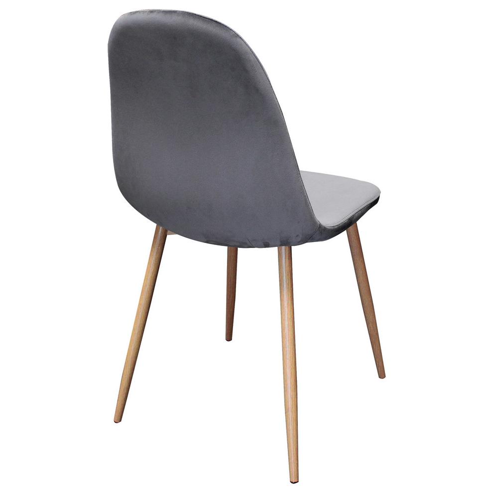 Best Master Mid-Century Velvet Upholstered Dining Side Chair in Gray (Set of 4). Picture 2