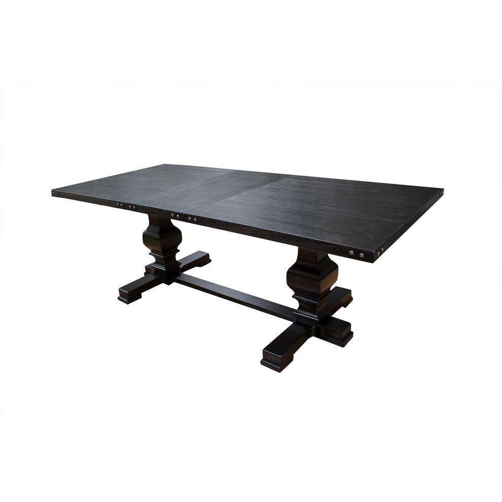 Best Master Michelle Solid Wood Rectangular Dining Table in Rustic Black. Picture 2