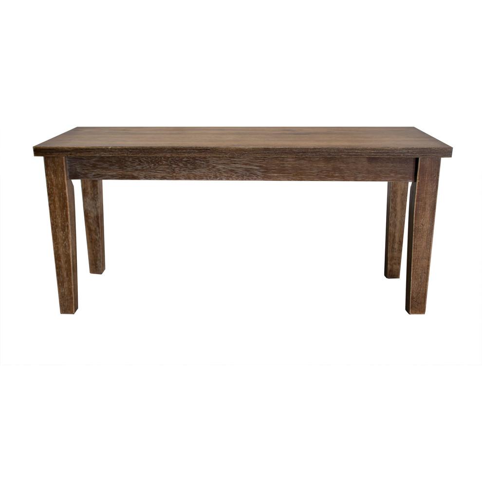 Mindy Transitional Antique-Style Natural Oak Dining Room Bench. The main picture.