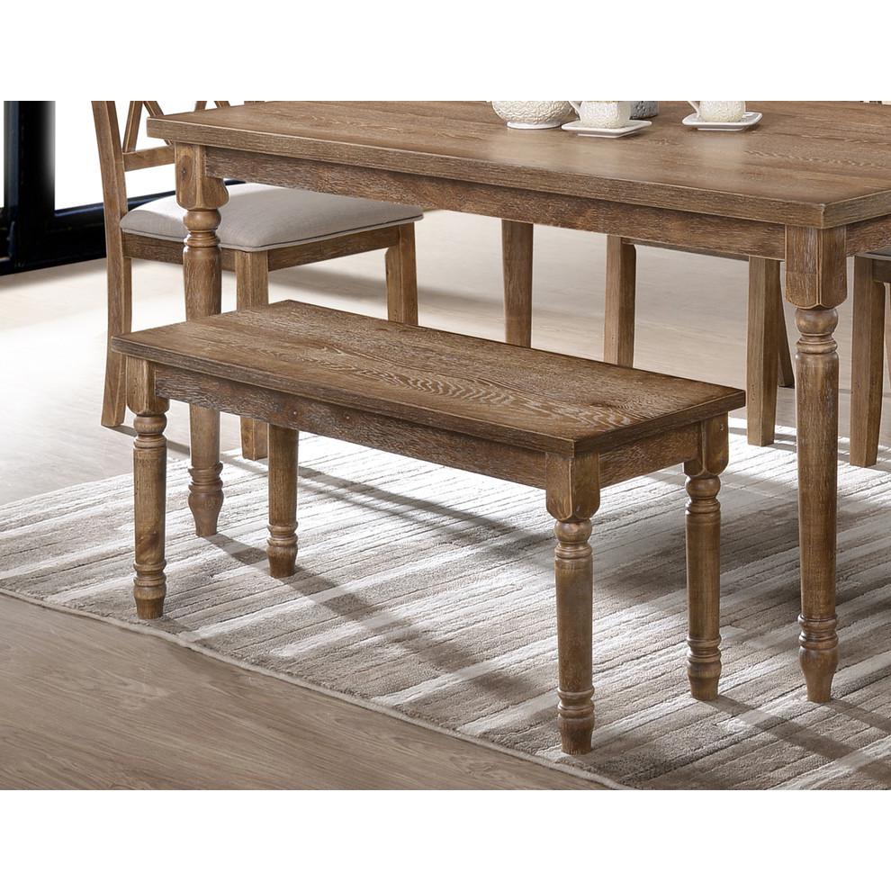 Best Master Luxembourg Solid Wood Dining Bench in Natural Oak. Picture 2