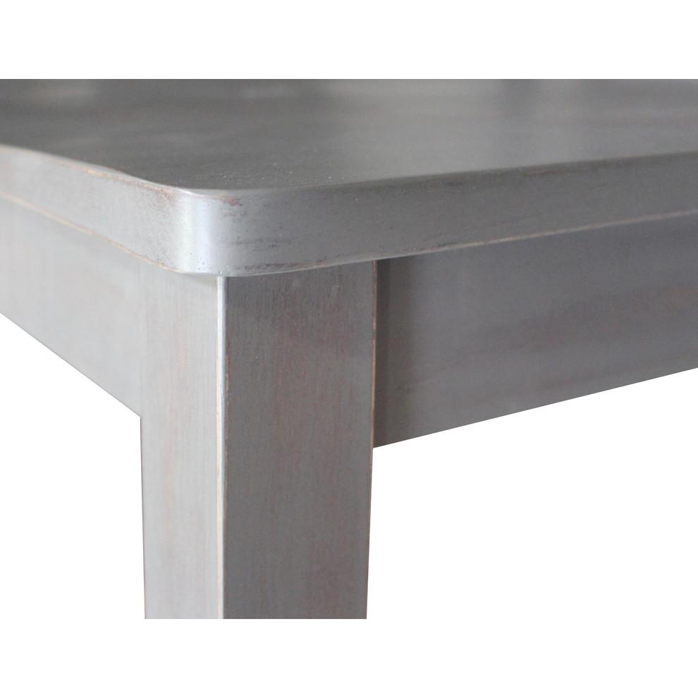 Best Master Luxembourg Solid Wood Dining Bench in Rustic Gray. Picture 3
