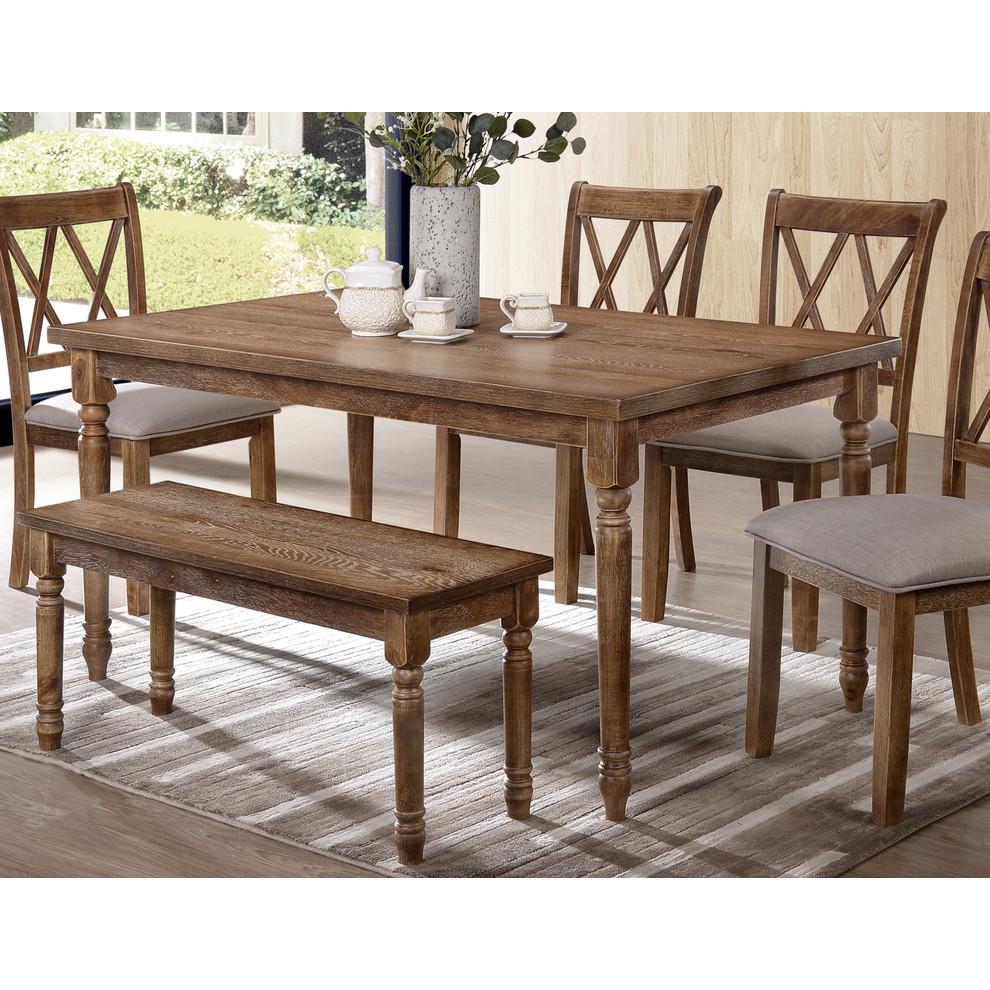 Best Master Luxembourg Solid Wood Rectangular Dining Table in Natural Oak. Picture 2