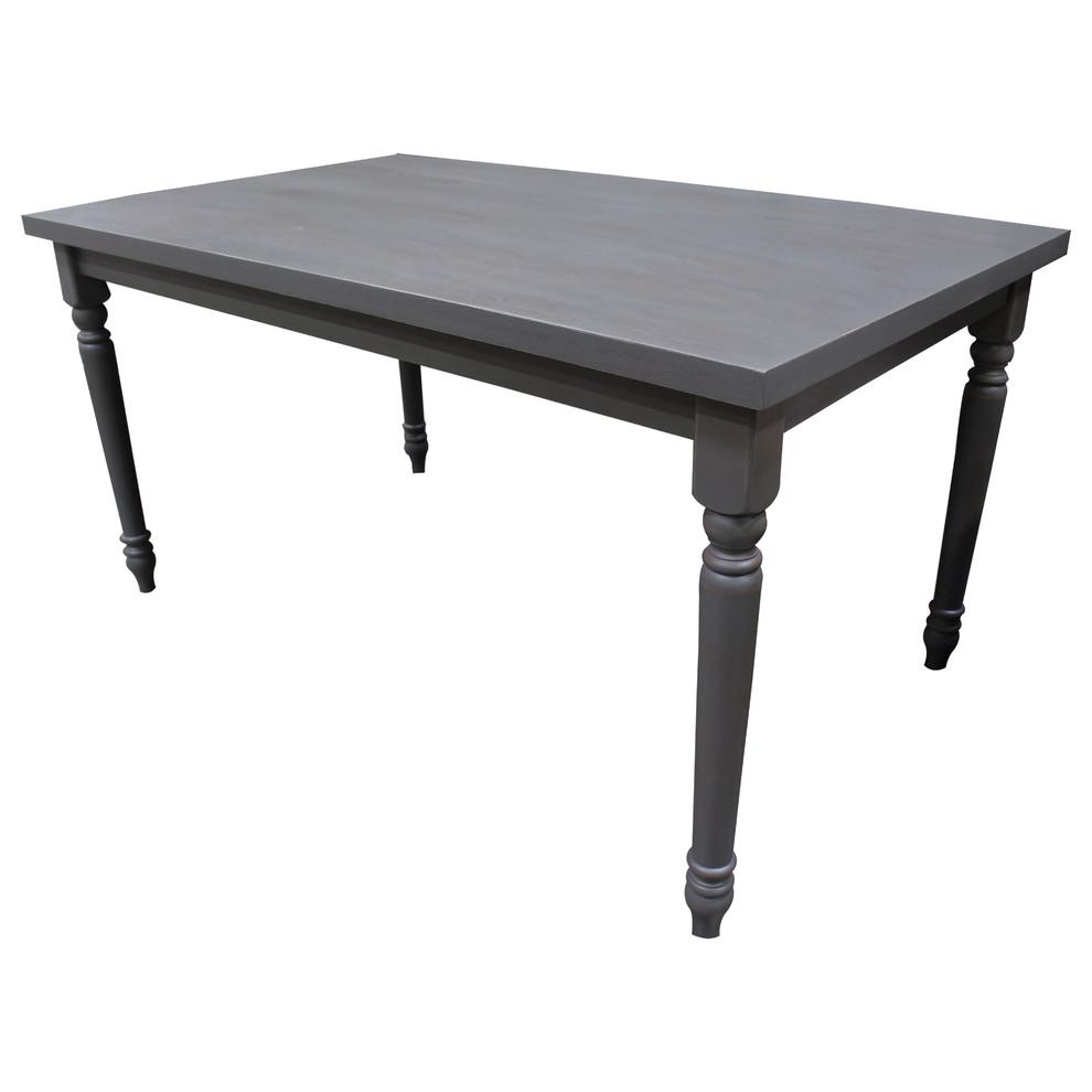 Best Master Luxembourg Solid Wood Rectangular Dining Table in Rustic Gray. Picture 1