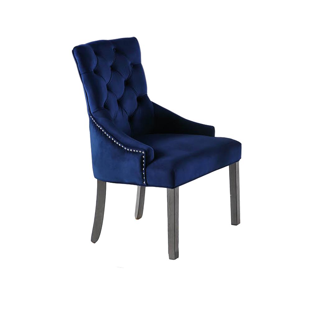Jameson Velvet Upholstered Dining Chairs in Blue (Set of 2). Picture 1