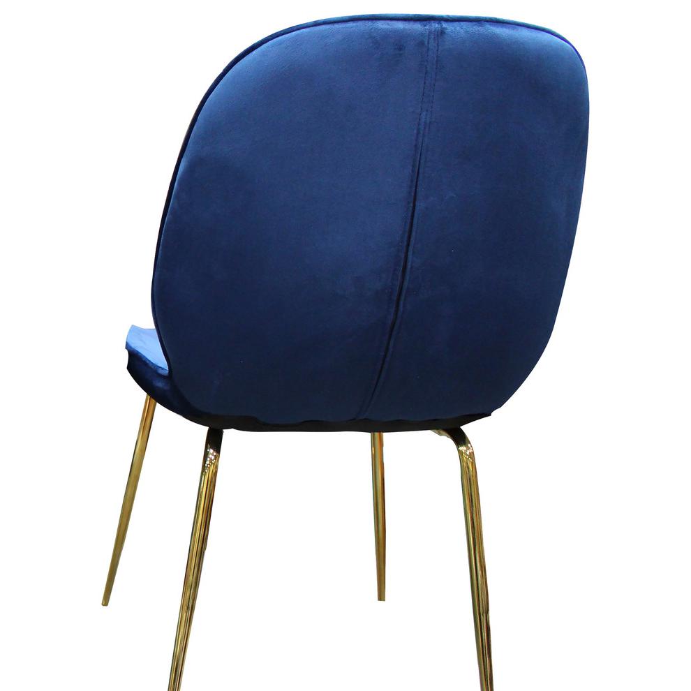 Best Master Mid-Century Velvet Upholstered Dining Side Chair in Blue (Set of 2). Picture 2