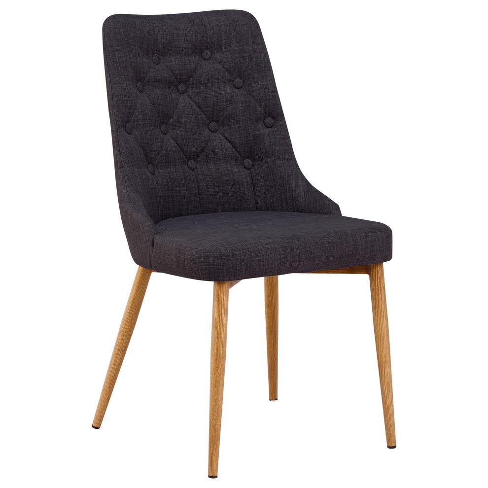 Best Master Jacobsen Fabric Upholstered Dining Side Chair in Charcoal (Set of 2). The main picture.