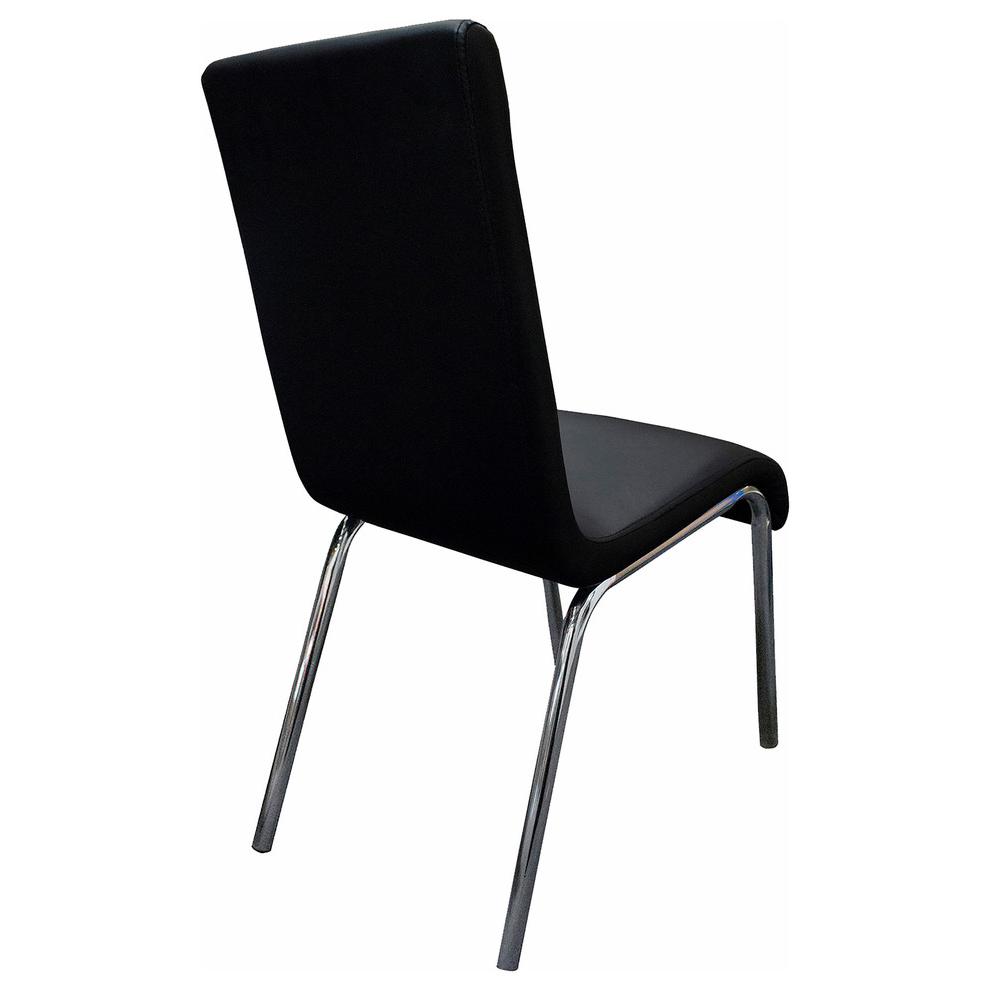 Best Master Bailee Modern Faux Leather Dining Side Chair in Black (Set of 4). Picture 2