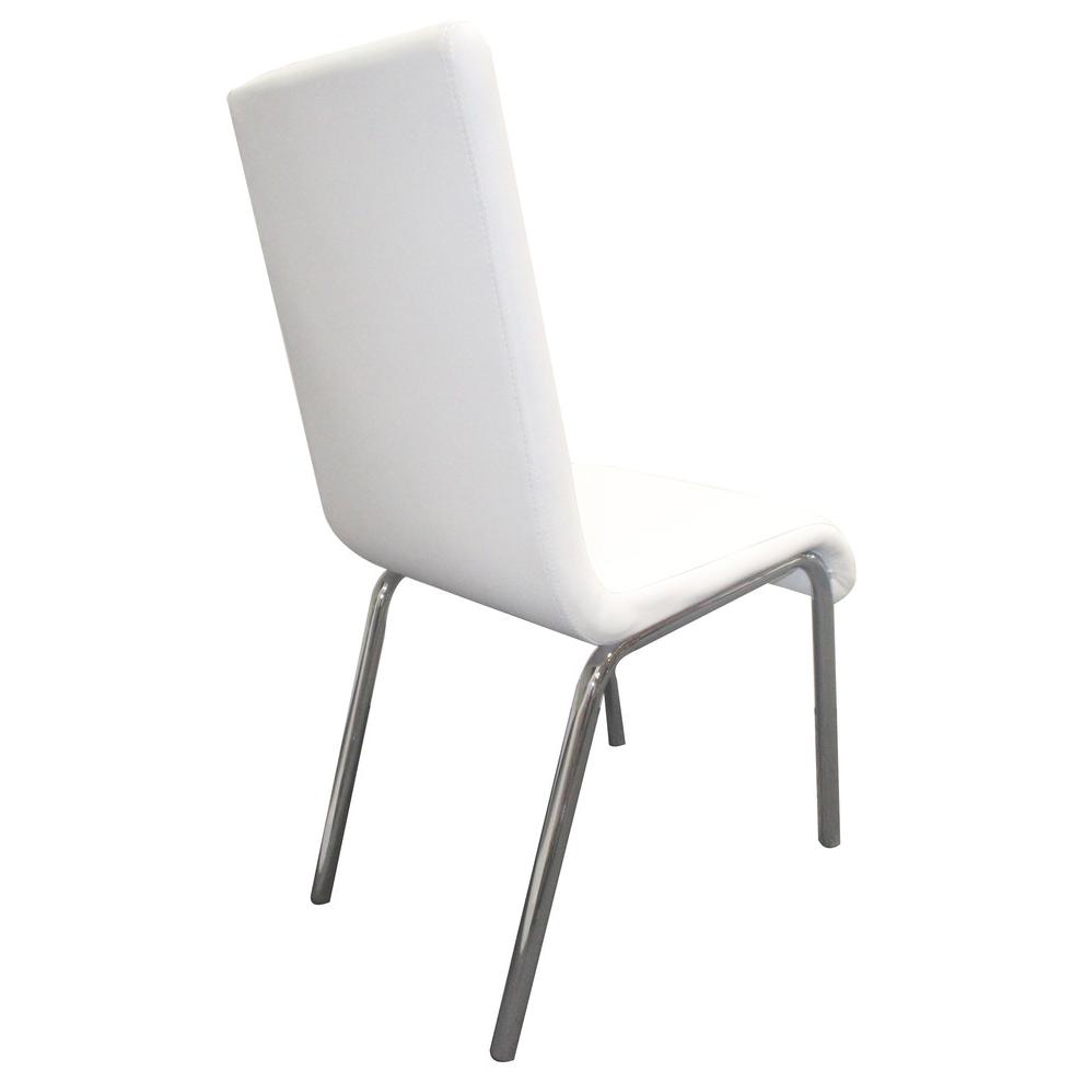 Best Master Bailee Modern Faux Leather Dining Side Chair in White (Set of 4). Picture 2