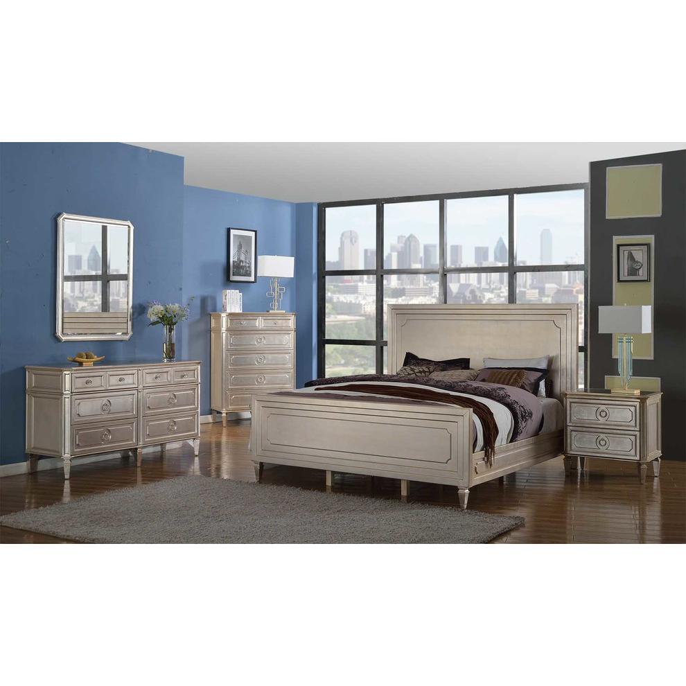 Best Master Palais 6-Drawer Bedroom Dresser w/Beveled Glass in Bronze Champagne. Picture 3
