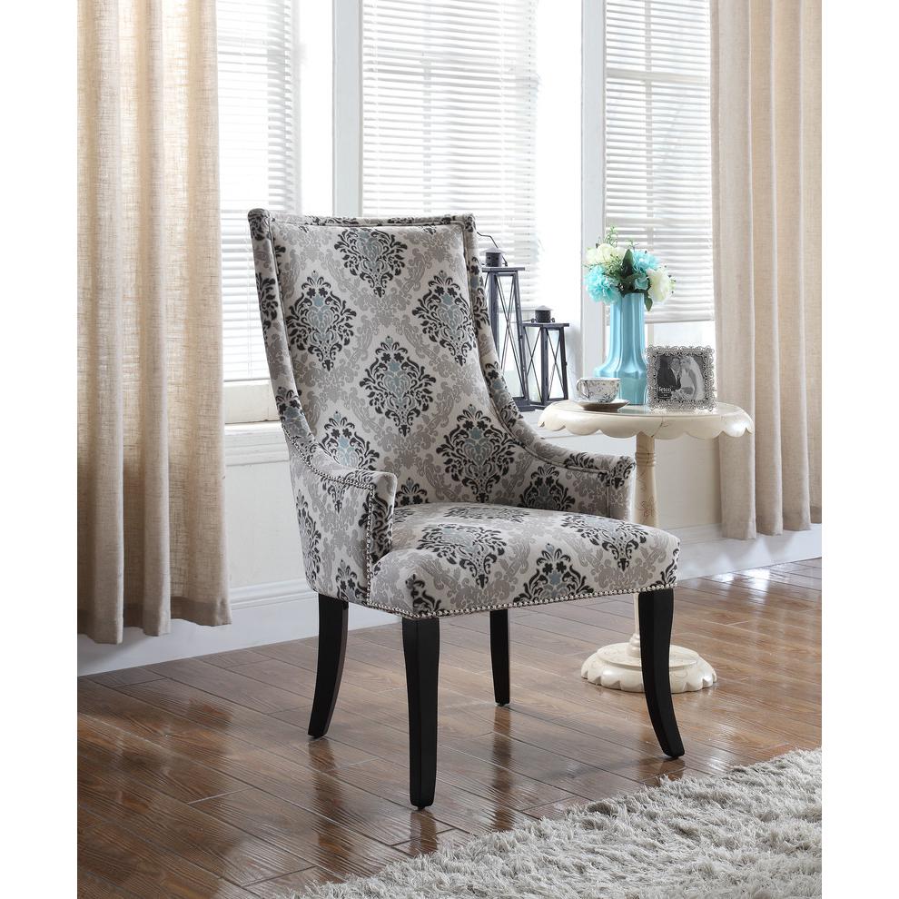 Adelmo Natural With Floral Pattern Living Room Accent Chair. Picture 5