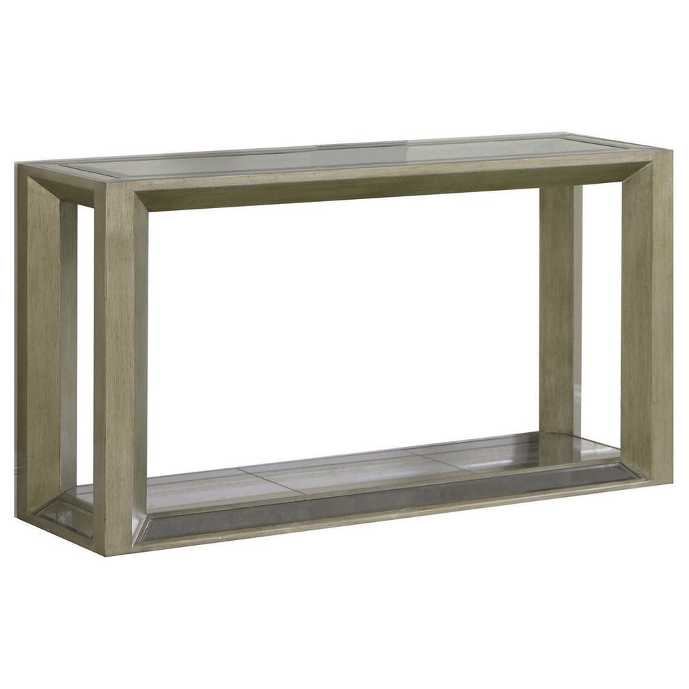 Best Master Pascual Solid Wood Console Table in Dull Gold With Antique Mirrored. Picture 1