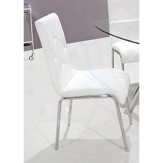 Flux Faux Leather and Chrome Modern Side Chairs- Set of 4. Picture 2