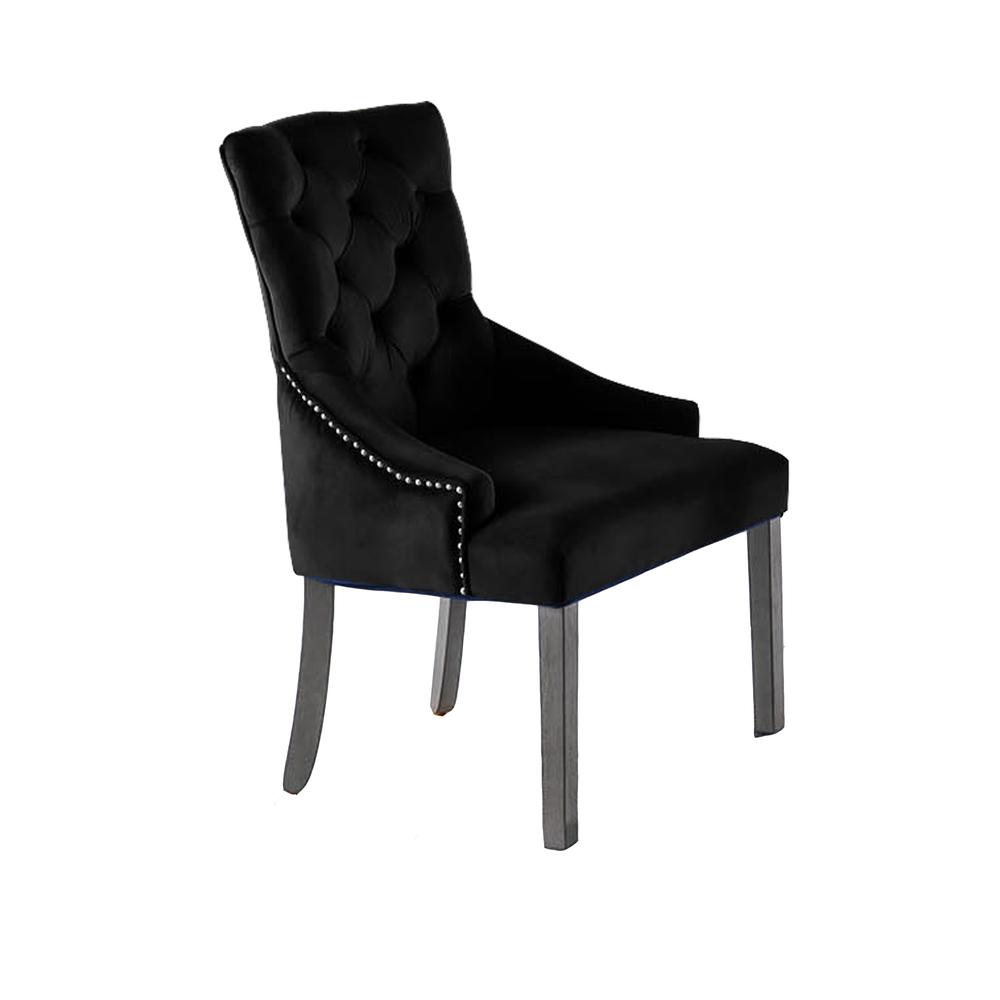 Jameson Velvet Upholstered Dining Chairs in Black (Set of 2). Picture 1