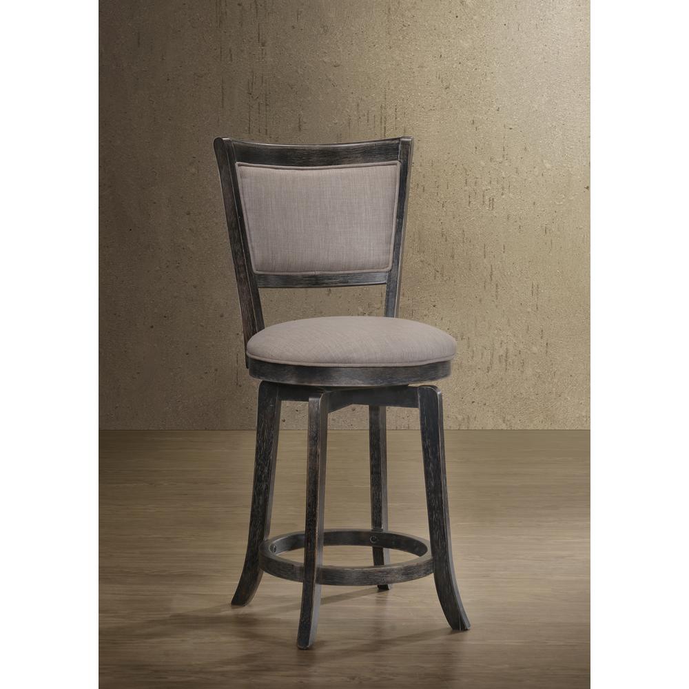 Best Master Furniture Maria 29" Transitional Wood Bar Stool in Gray (Set of 2). Picture 2