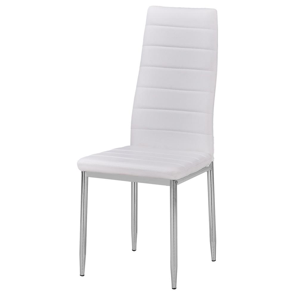 Best Master Chapman Bi Cast Leather Dining Side Chair in White (Set of 2). Picture 1