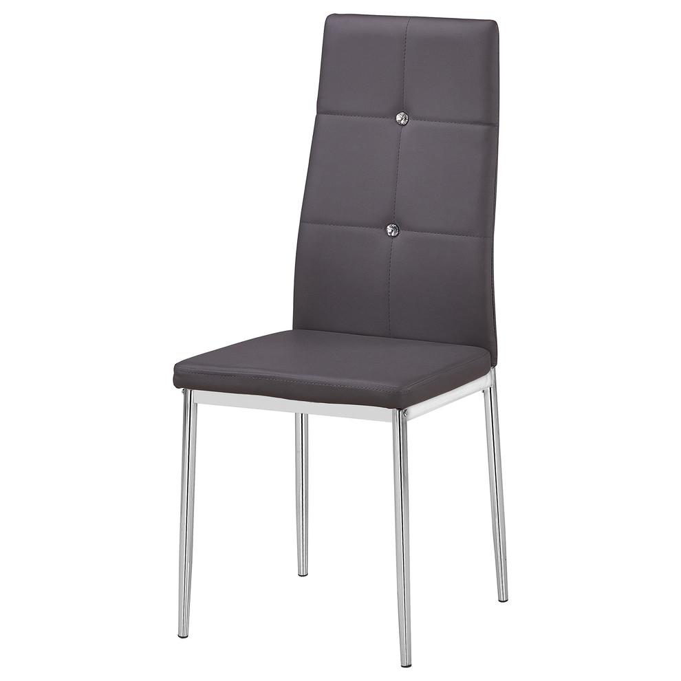 Best Master Trina Bi Cast Leather Dining Side Chair in Gray (Set of 2). The main picture.