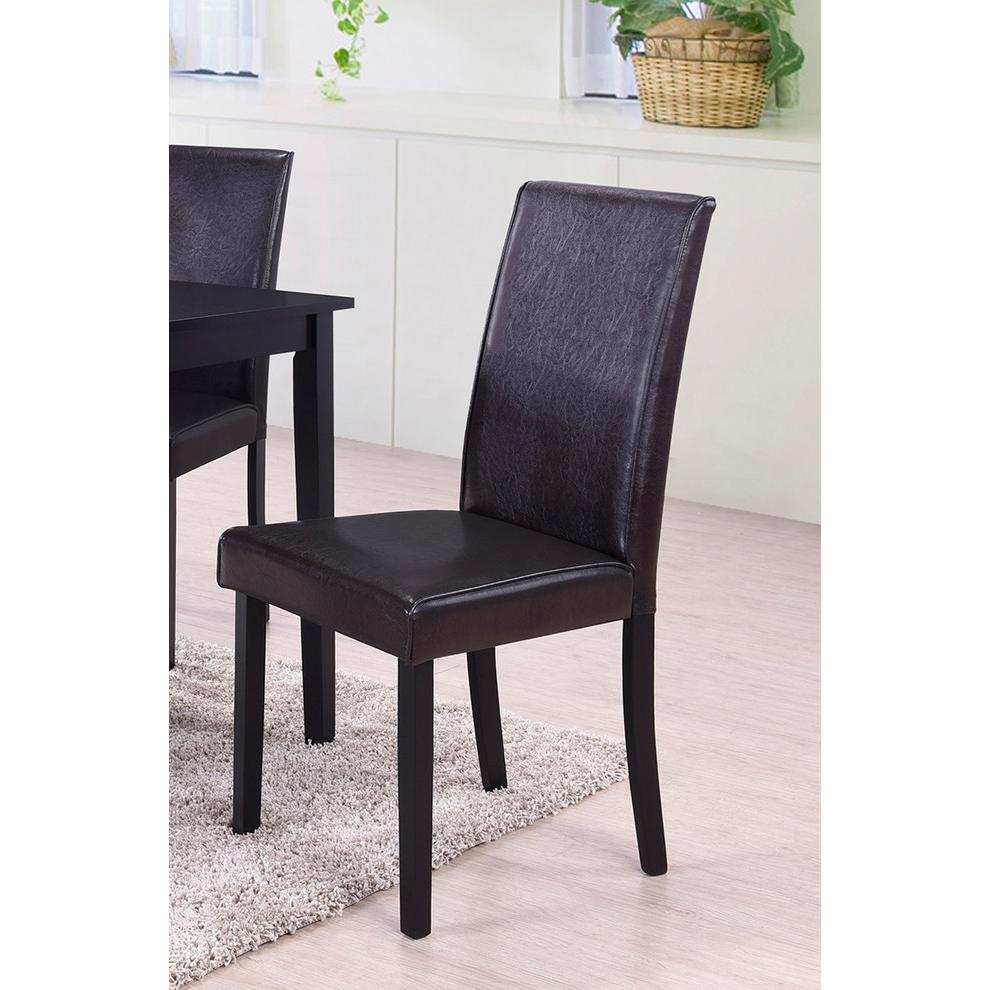 Best Master Megan Contemporary Faux Leather Dining Side Chair - Brown (Set of 2). Picture 4