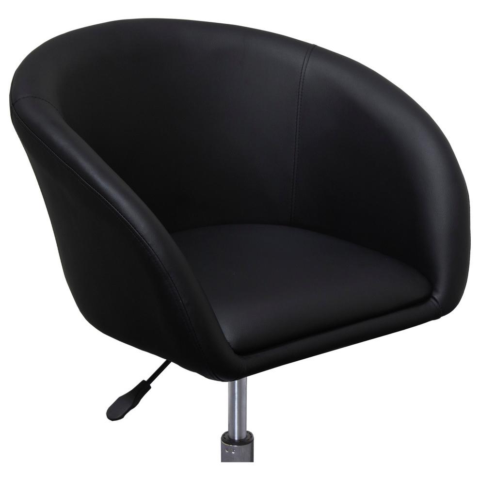 Best Master Furniture Adjustable Swivel Faux Leather Coffee Chair in Black. Picture 3