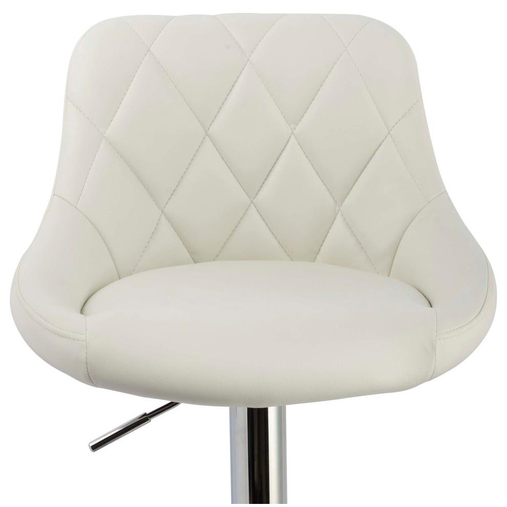 Best Master Claire Faux Leather Adjustable Swivel Bar Stool in White (Set of 2). Picture 2