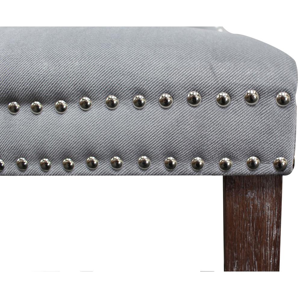 Best Master Julia Velvet Upholstered Bar Stool in Light Gray (Set of 2). Picture 3