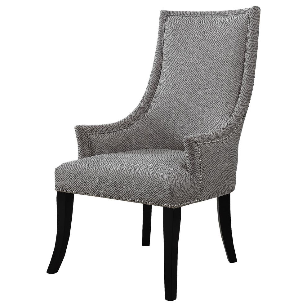 Best Master Republic Polyester Fabric Upholstered Acent Chair - Taupe/Light Gray. Picture 1