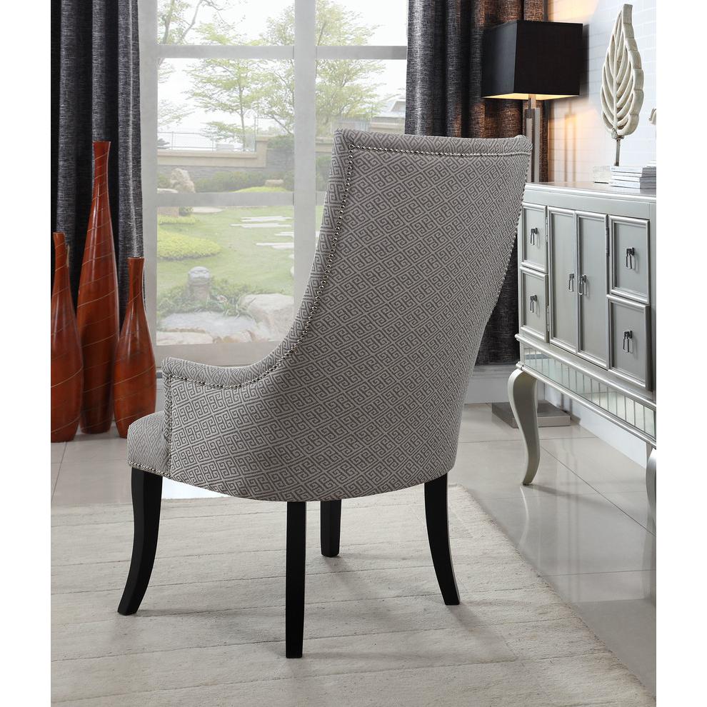 Best Master Republic Polyester Fabric Upholstered Acent Chair - Taupe/Light Gray. Picture 4