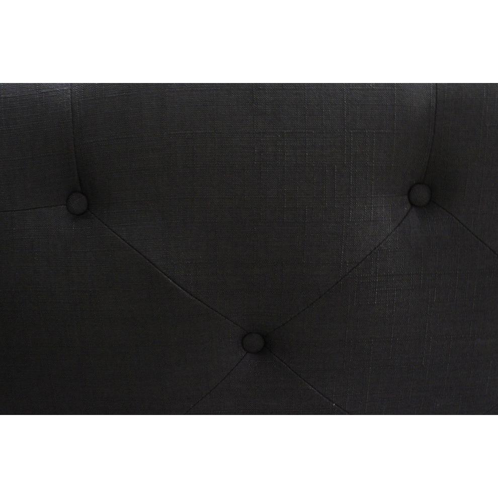 Best Master Valentina Fabric Upholstered Wingback Cal King Platform Bed - Black. Picture 3