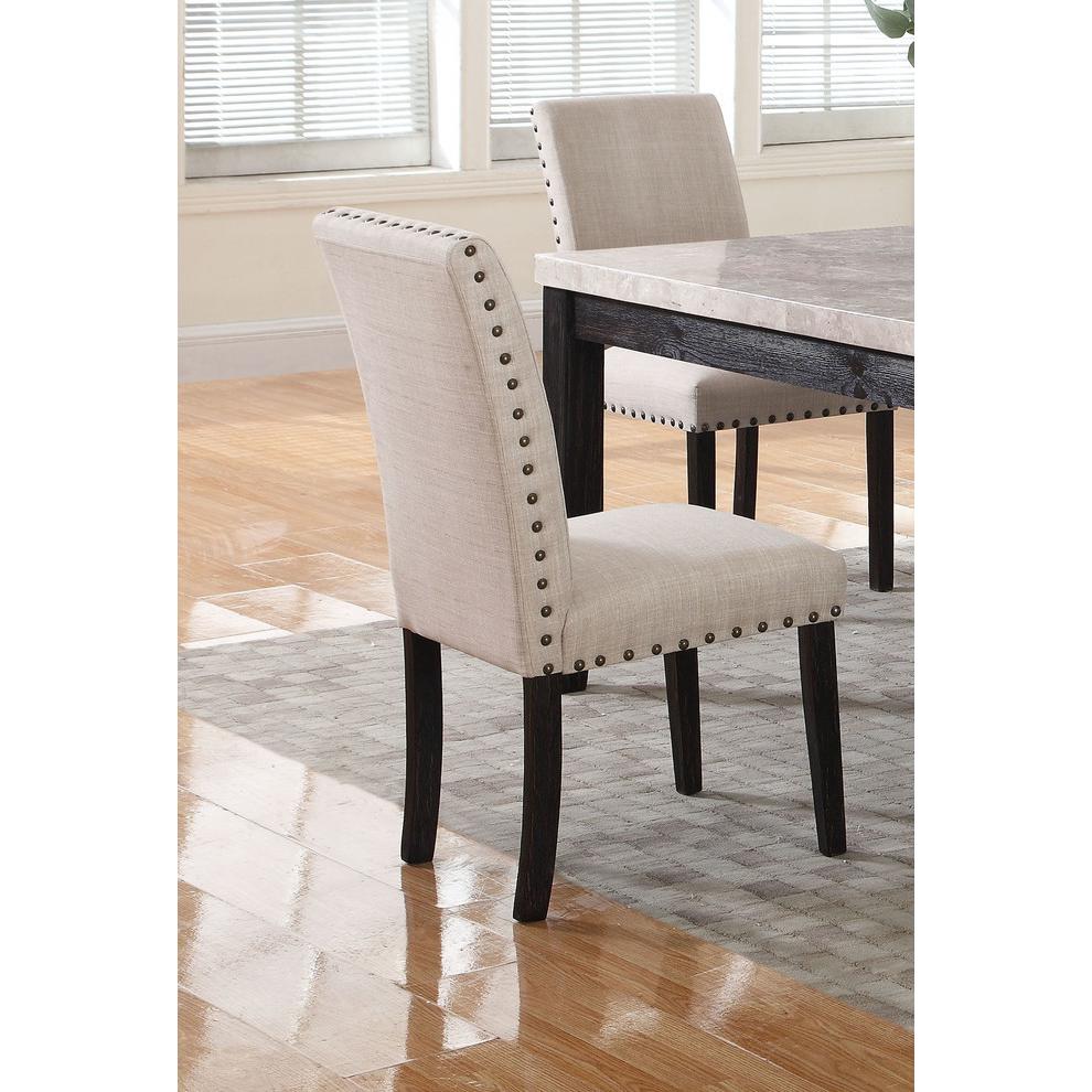 Best Master Celeste Fabric Dining Side Chair in Antique Taupe (Set of 2). Picture 3