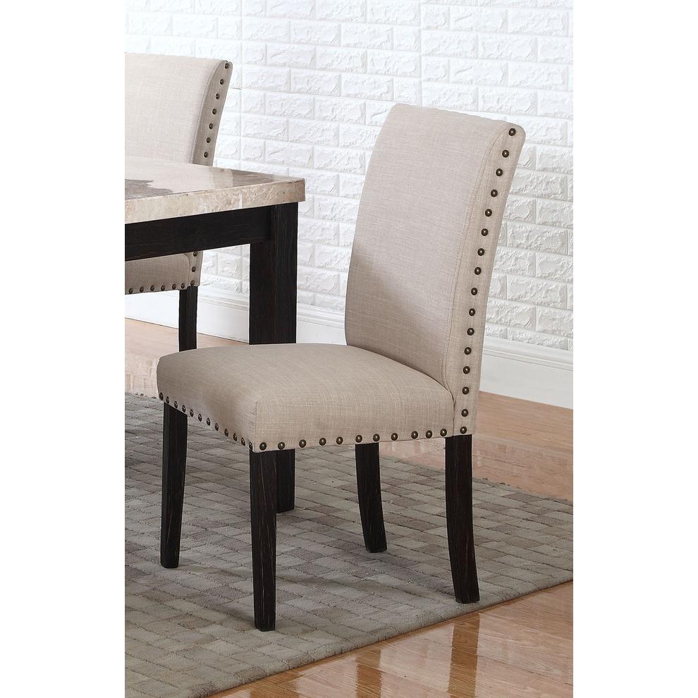 Best Master Celeste Fabric Dining Side Chair in Antique Taupe (Set of 2). Picture 4