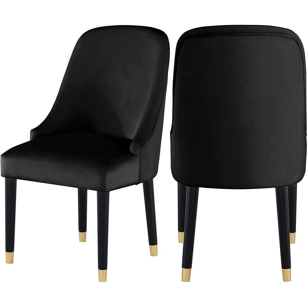 Best Master Serenity Velvet Black Side Chairs (Set of 2). The main picture.