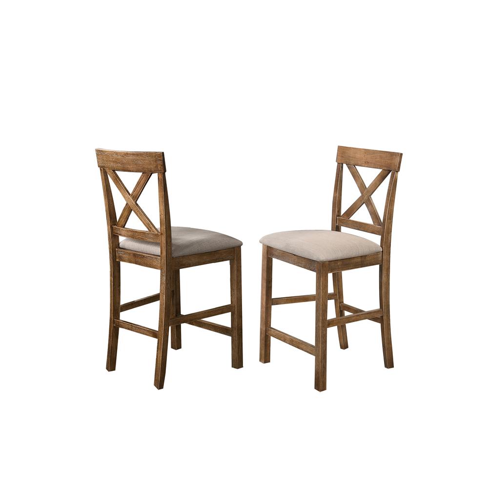 Best Master Furniture Janet 26" Counter Stool in Driftwood (Set of 2). Picture 1