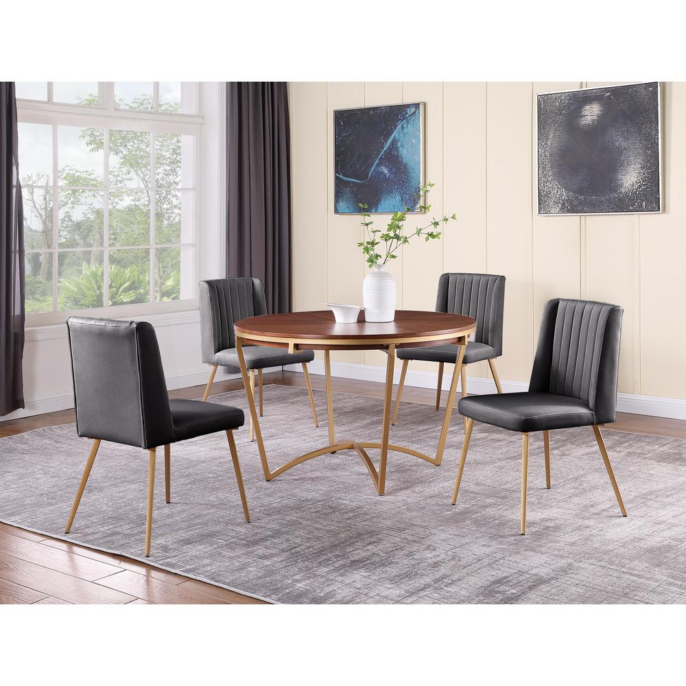 Newport 5-piece Round Dining Set in Gray. Picture 2