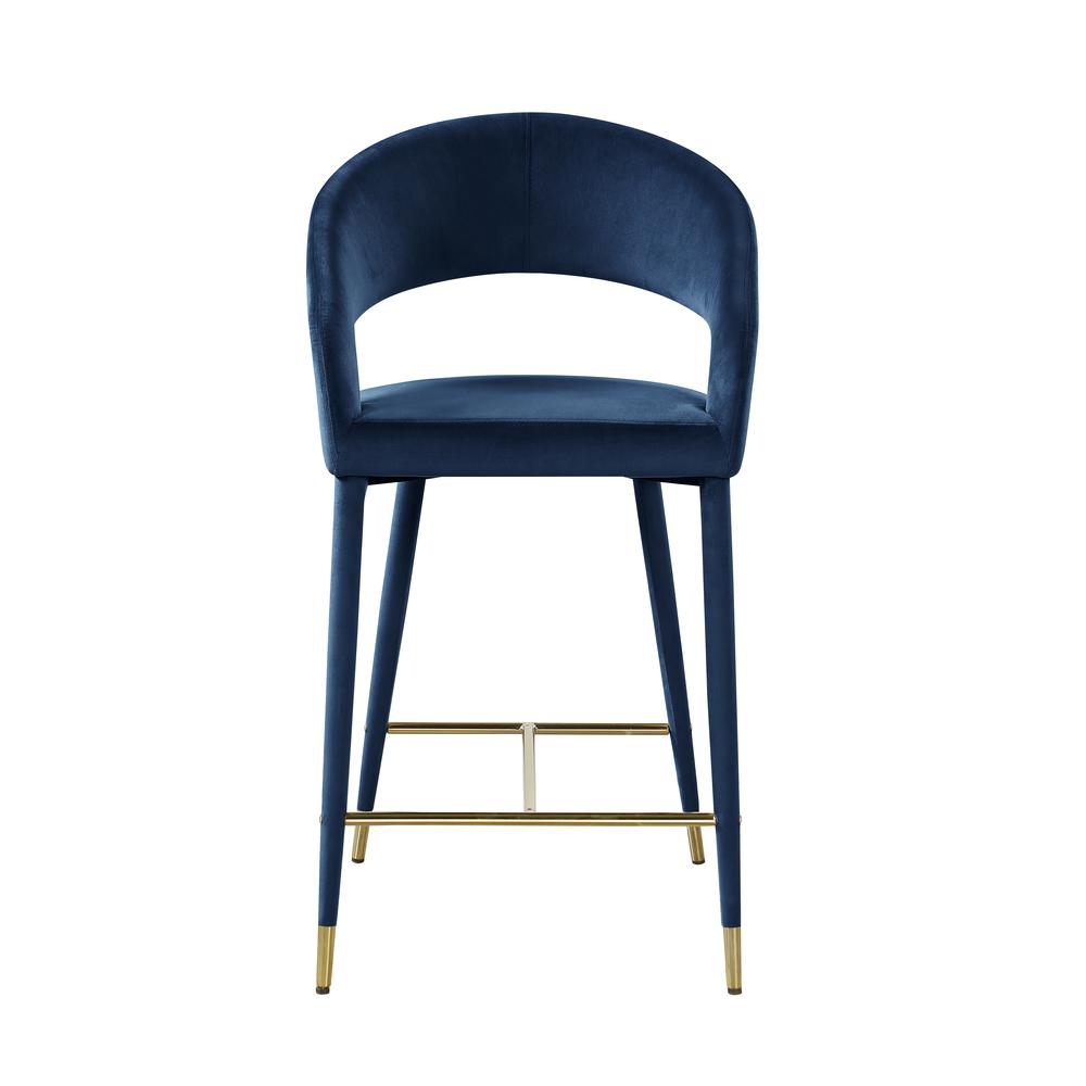 Jacques Velvet Navy Counter Height Dining Chairs (Set of 2). Picture 2