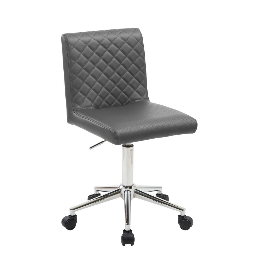 Barry 24.5" Faux Leather Swivel Office Chair in Gray. Picture 1