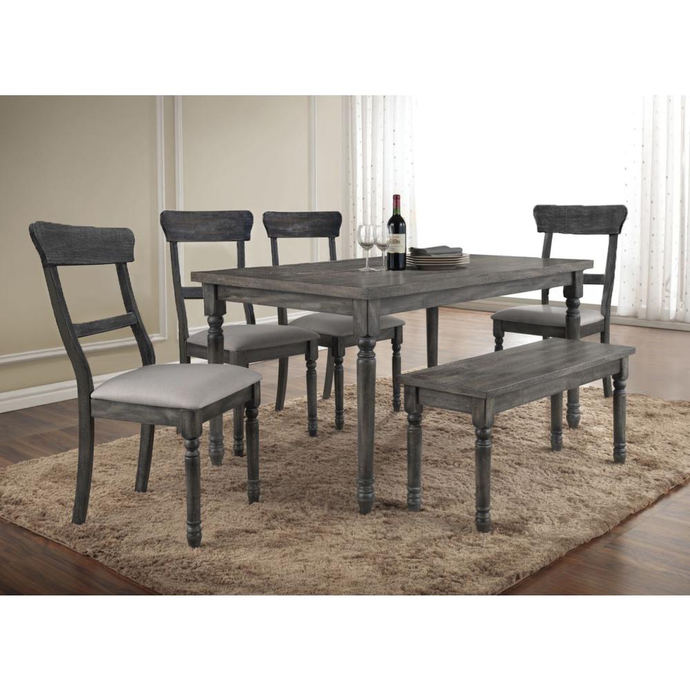 Gocha 6 Piece Weathered Grey Dining Set. Picture 7