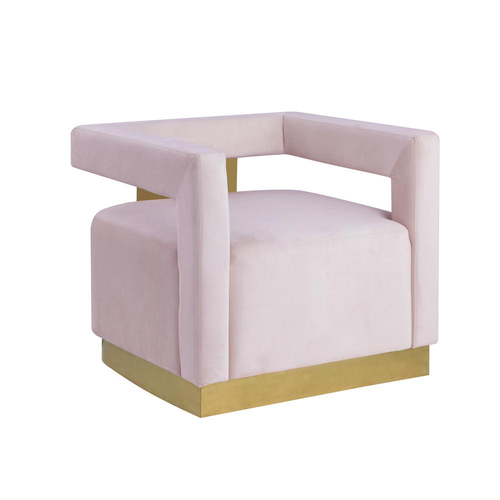 Connor Velvet Upholstered Accent Chair in Pink. Picture 2
