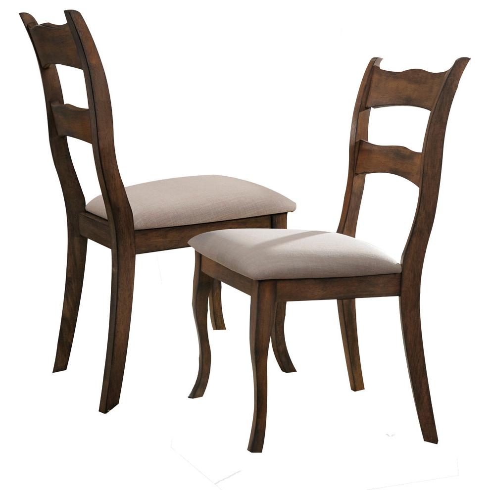 Alice Transitional Dining Side Chair, Brown. Picture 1