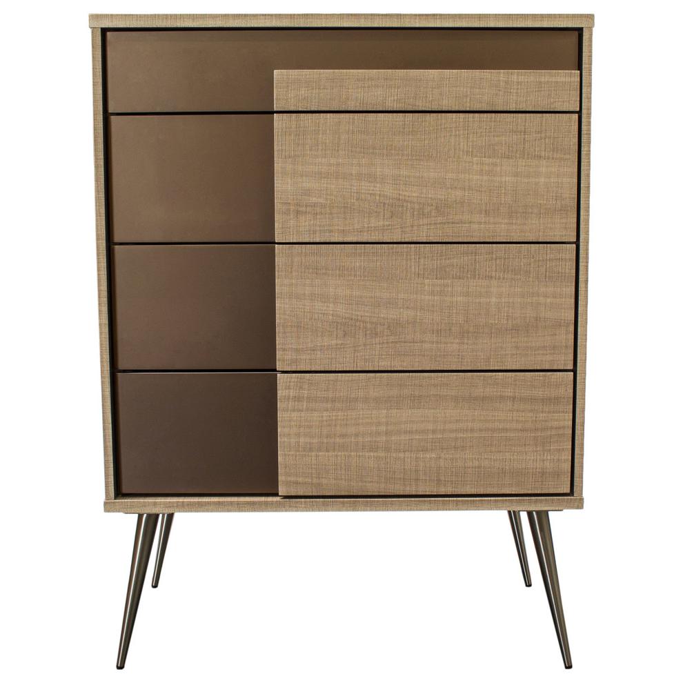 Best Master 4-Drawer Engineered Wood Bedroom Chest in Taupe Bronze. Picture 1