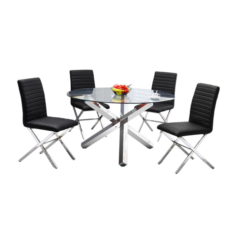 Tracy Modern 5-piece Black Dining Set. Picture 1