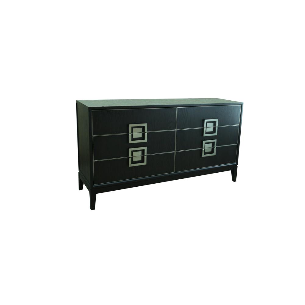 Best Master Furniture Barbara 61" 6 Drawers Traditional Wood Dresser in Espresso. Picture 1