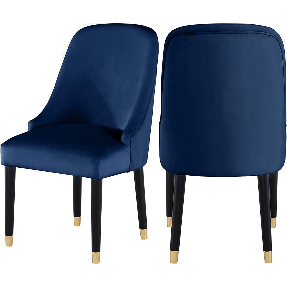 Best Master Serenity Velvet Navy Side Chairs (Set of 2). Picture 1