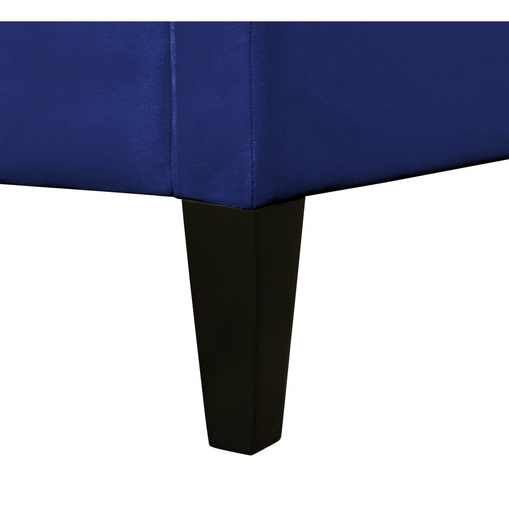 Best Master Bellanova Navy Blue Tufted Velvet King Platform Bed. Picture 1