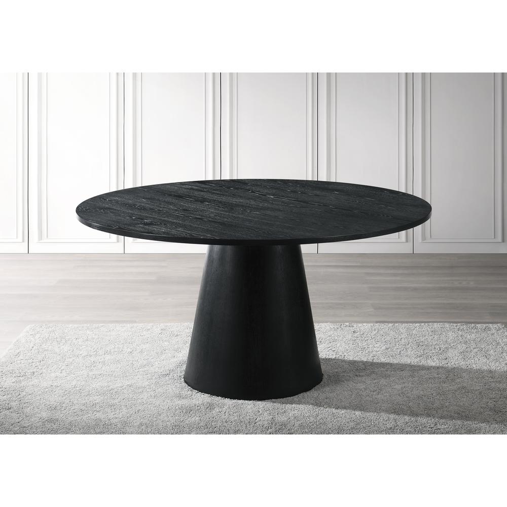 Terra Ebony Black Round Dining Table. Picture 3