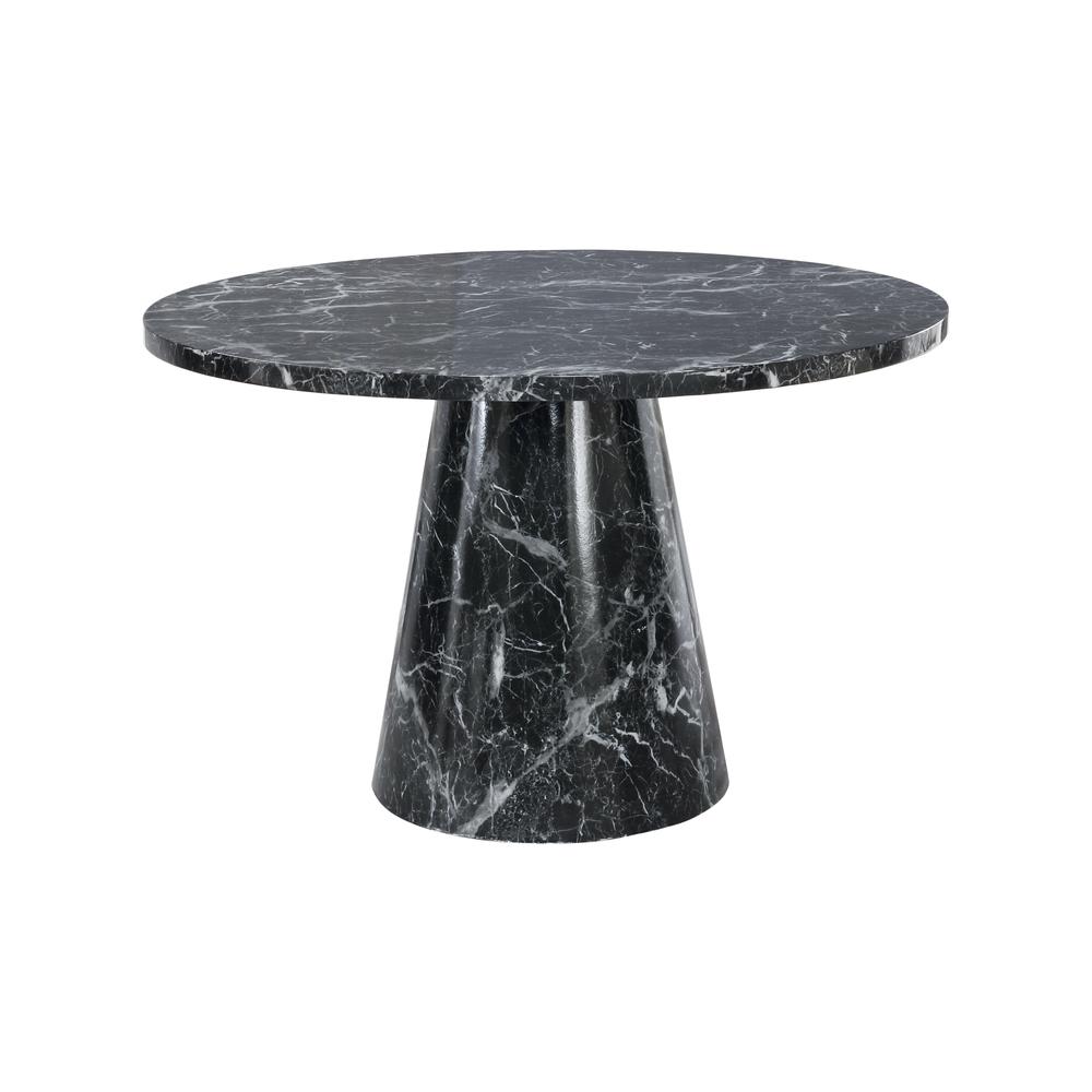 Best Master  Black/White Faux Marble Round Dining Table. Picture 1