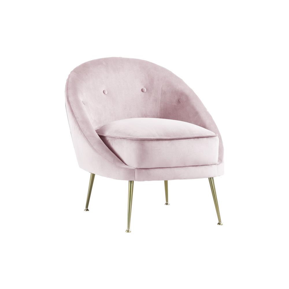 Olivia Pink Velour w/ Gold Legs Accent Chair. The main picture.